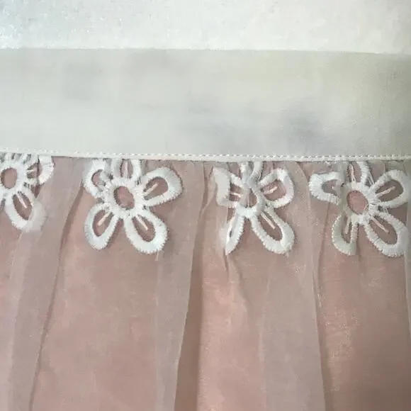 Endless Rose Pink Skirt, Sheer Floral Overlay - Picture 6 of 8